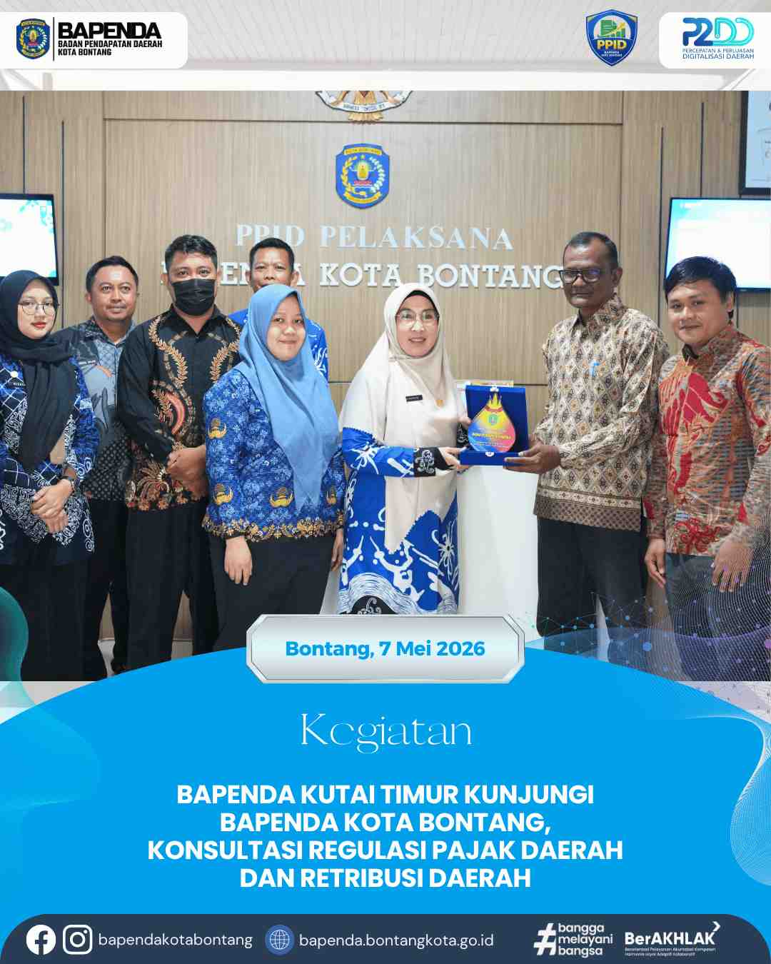 Bapenda Kutai Timur Kunjungi Bapenda kota Bontang, Konsultasi Regulasi Pajak Daerah dan Retribusi Daerah