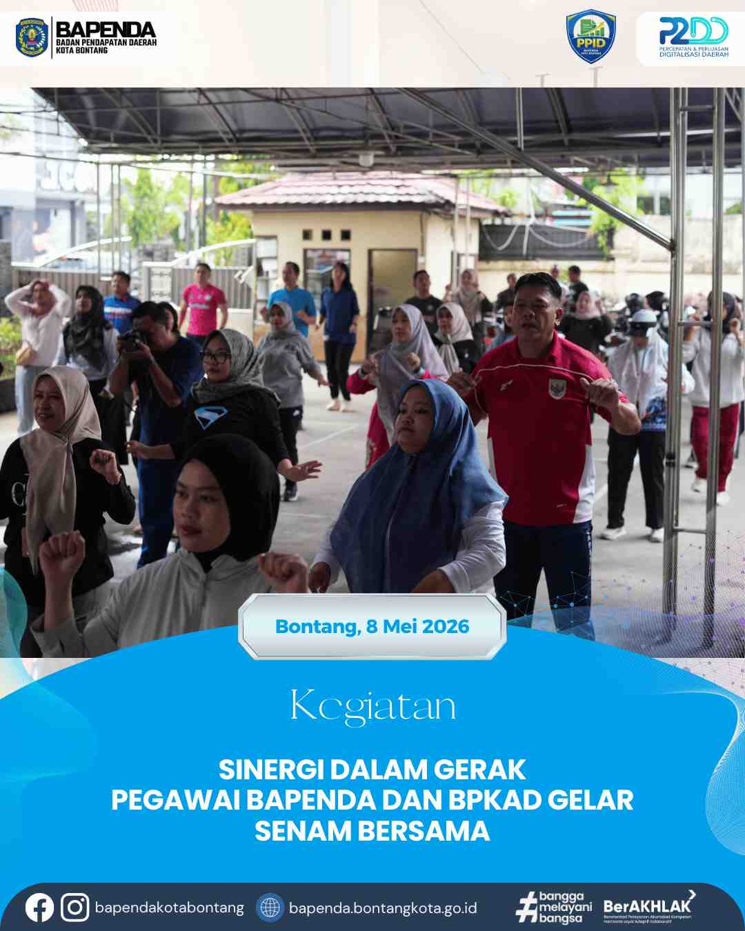 Sinergi dalam Gerak: Pegawai Bapenda dan BPKAD Gelar Senam Bersama