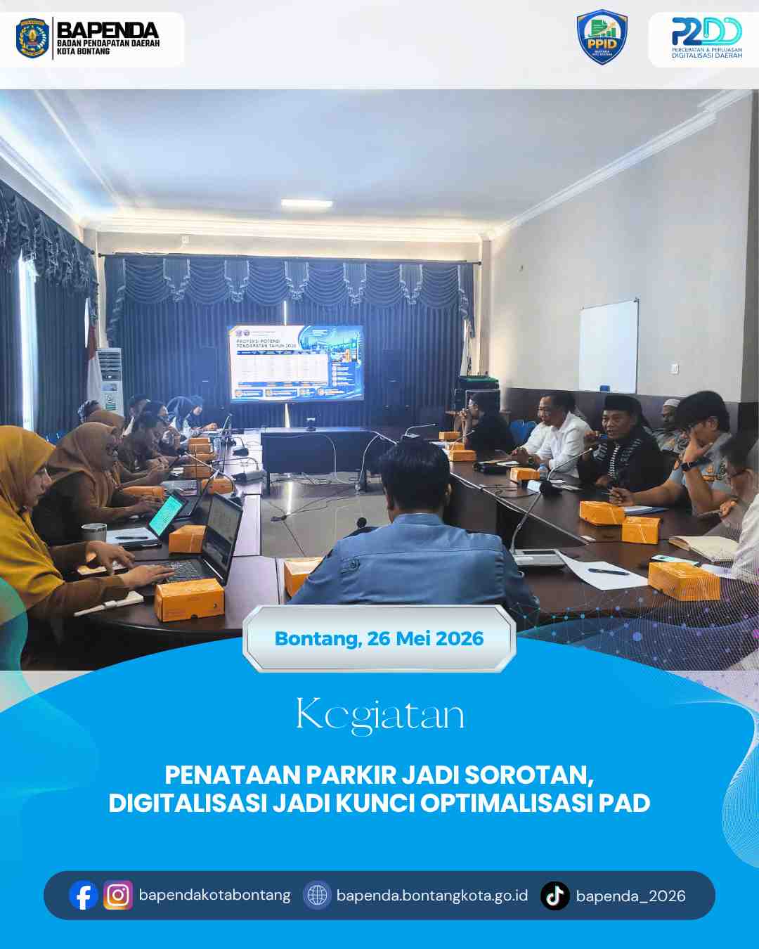 PENATAAN PARKIR JADI SOROTAN, DIGITALISASI JADI KUNCI OPTIMALISASI PAD