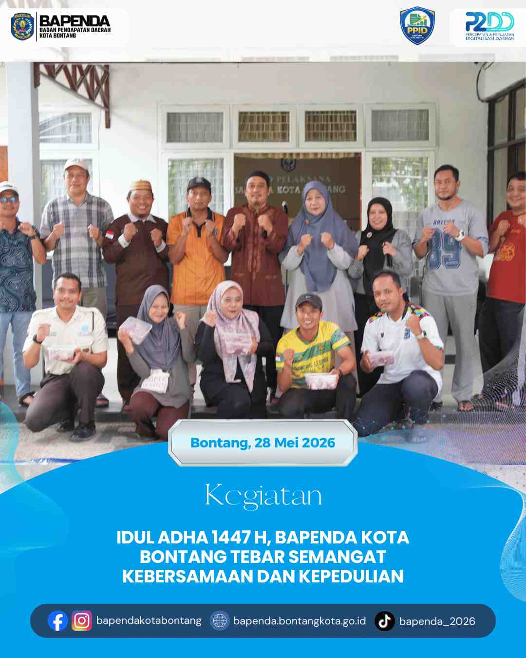 Idul Adha 1447 H, Bapenda Kota Bontang Tebar Semangat Kebersamaan dan Kepedulian