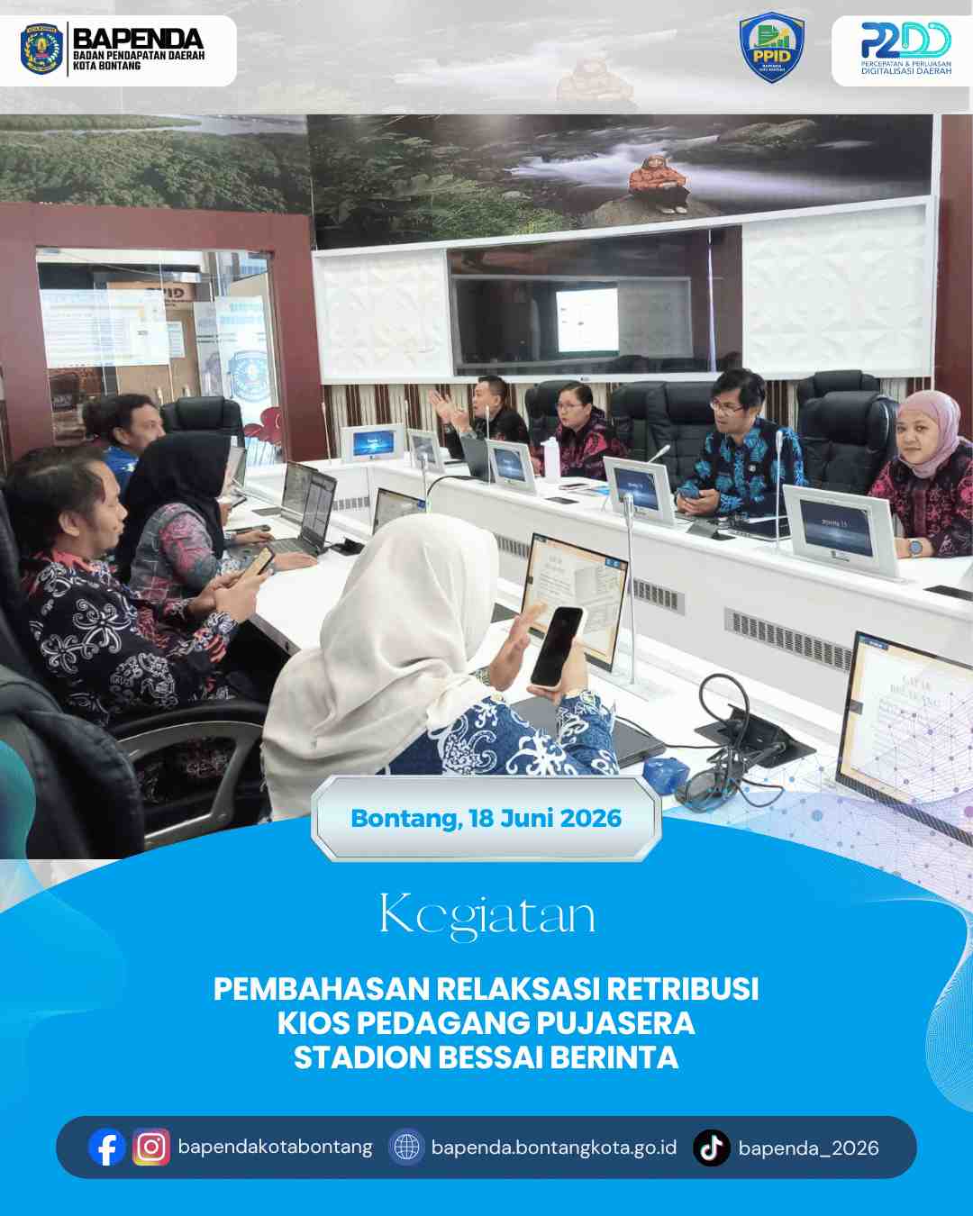 Pembahasan Relaksasi Retribusi Kios Pedagang Pujasera Stadion Bessai Berinta