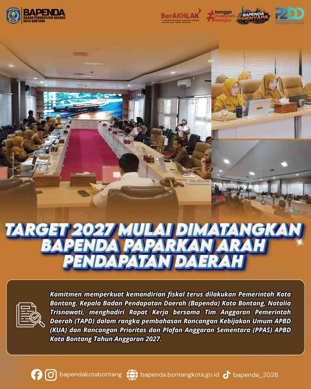TARGET 2027 MULAI DIMATANGKAN, BAPENDA PAPARKAN ARAH PENDAPATAN DAERAH