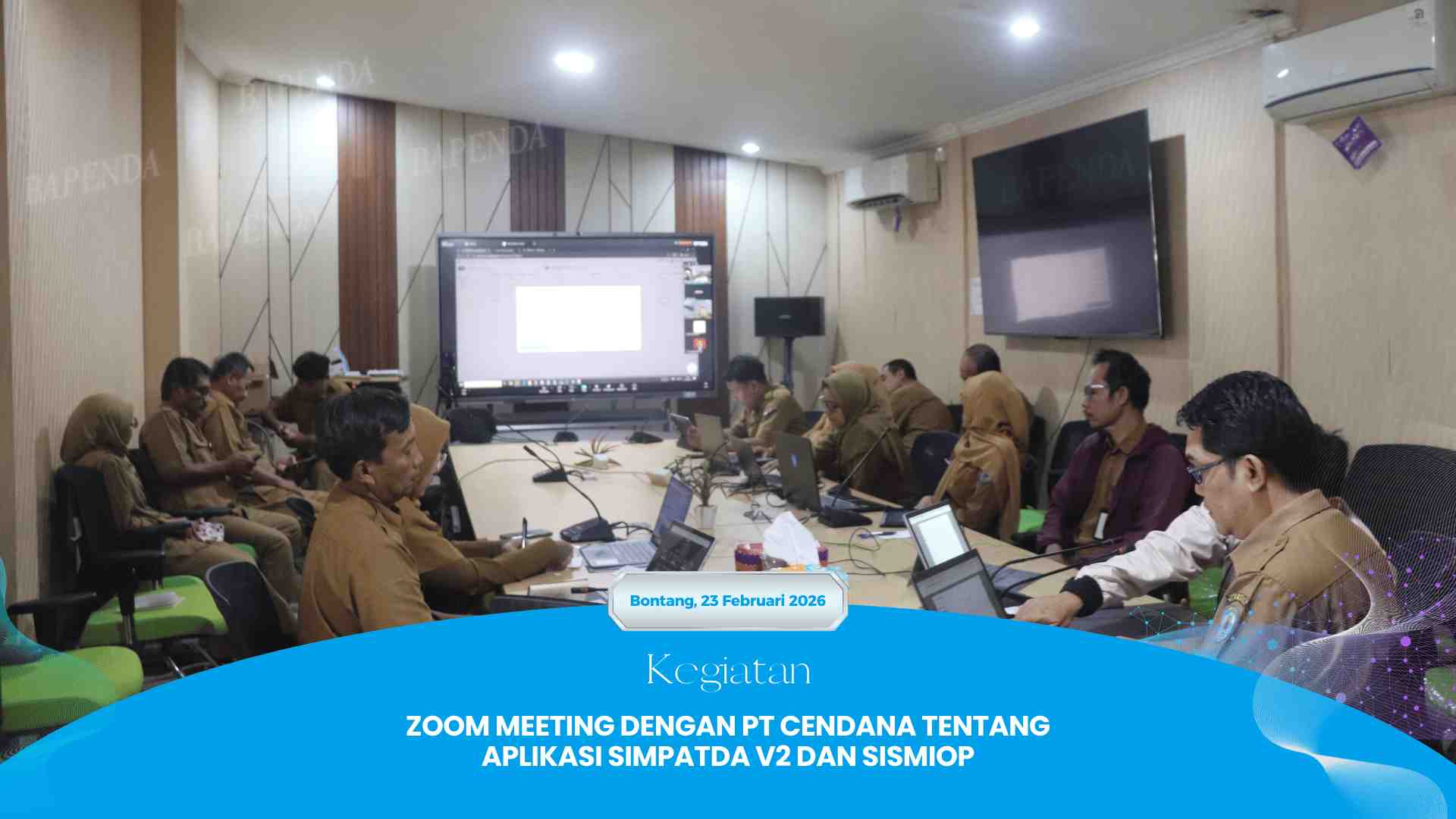 Zoom Meeting dengan PT Cendana tentang Aplikasi Simpatda V2 dan sismiop