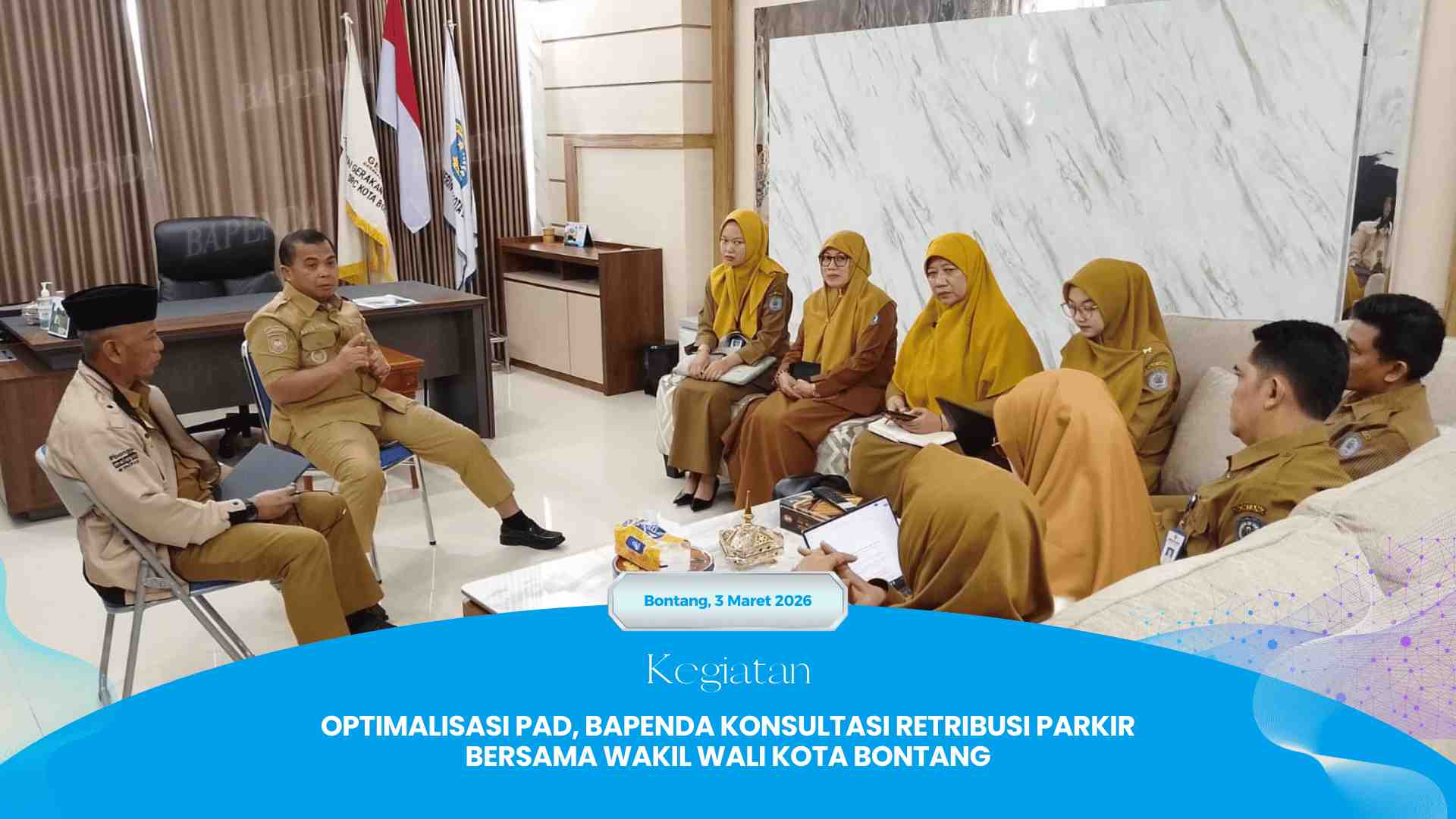 Optimalisasi PAD, Bapenda Konsultasi Retribusi Parkir Bersama wakil wali kota Bontang
