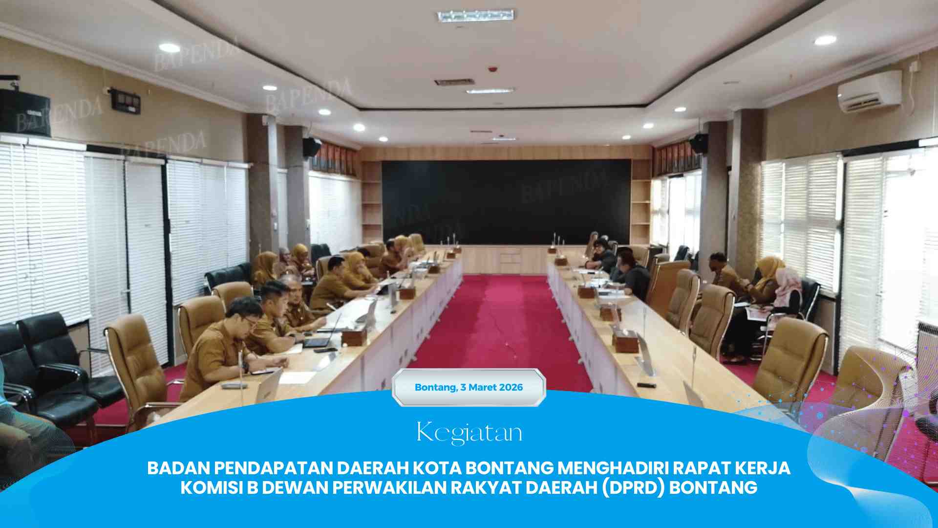Badan Pendapatan Daerah Kota Bontang menghadiri Rapat Kerja Komisi B Dewan Perwakilan Rakyat Daerah (DPRD) Bontang